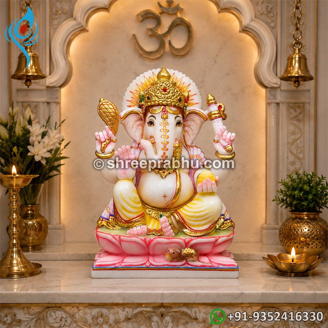 Marble Heramba Ganesh Statue