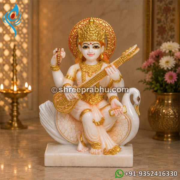 Marble Saraswati Mata Murti