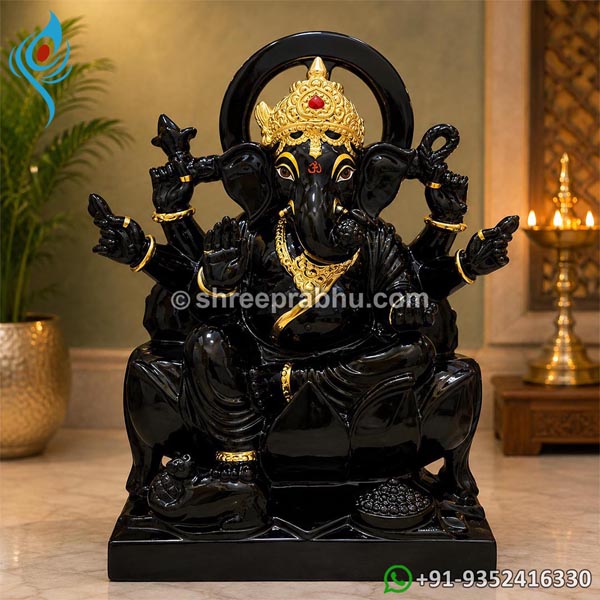 Black marble ganesh idol