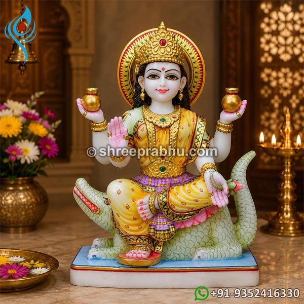 Custom Marble Ganga Mata Idol