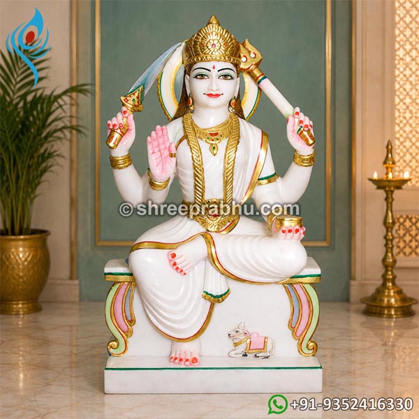 Handcrafted Marble Santoshi Mata Statue
