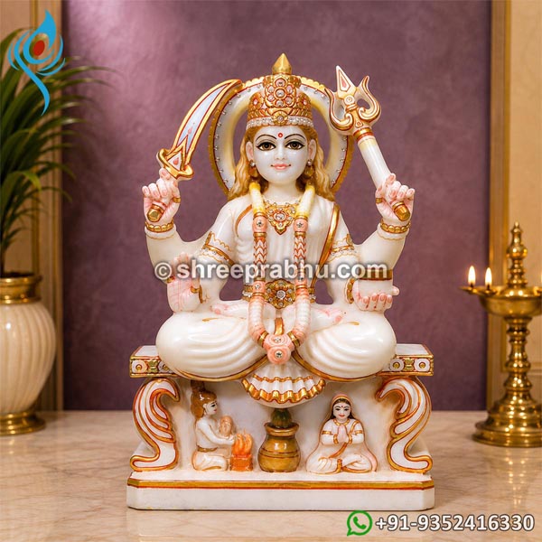 Handcrafted Marble Santoshi Mata Statue