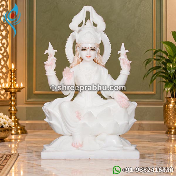 Laxmi White Marble Statue