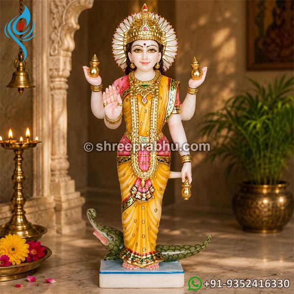 Makrana Marble Standing Ganga Mata Statue