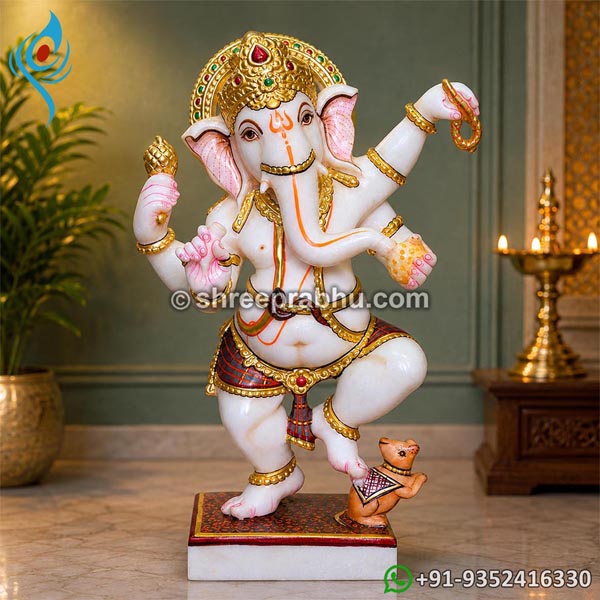 Marble Dancing ganesha Statue
