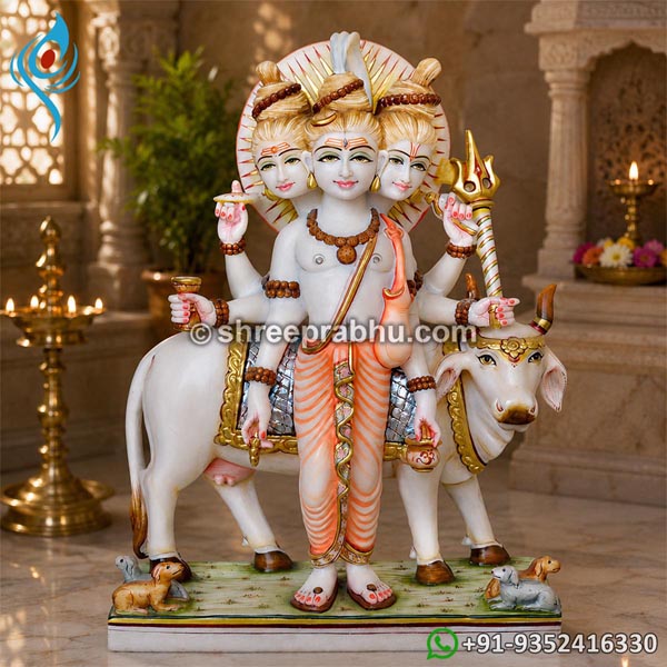 Marble Dattatreya Bhagwan Statue