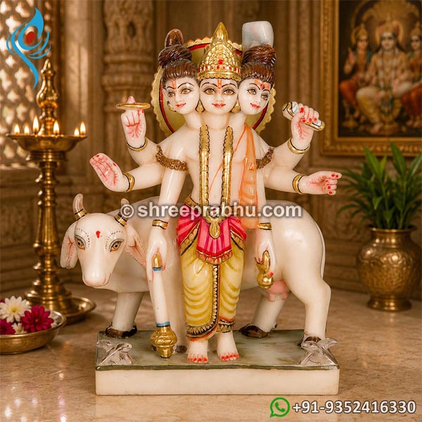 Marble Dattatreya Statue
