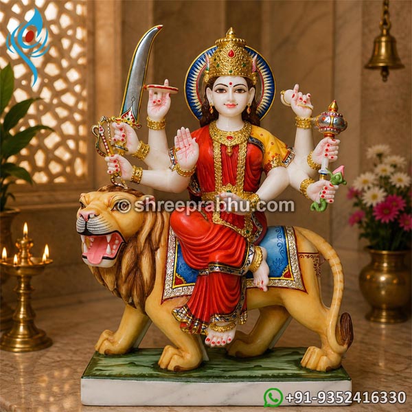 Marble Durga Maa Seated
