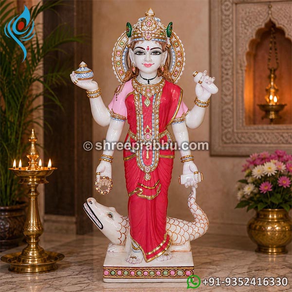 Marble Ganga Devi Idol for Temple