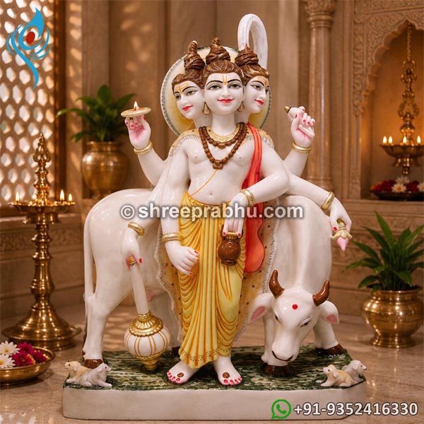 Marble God Dattatreya Statue