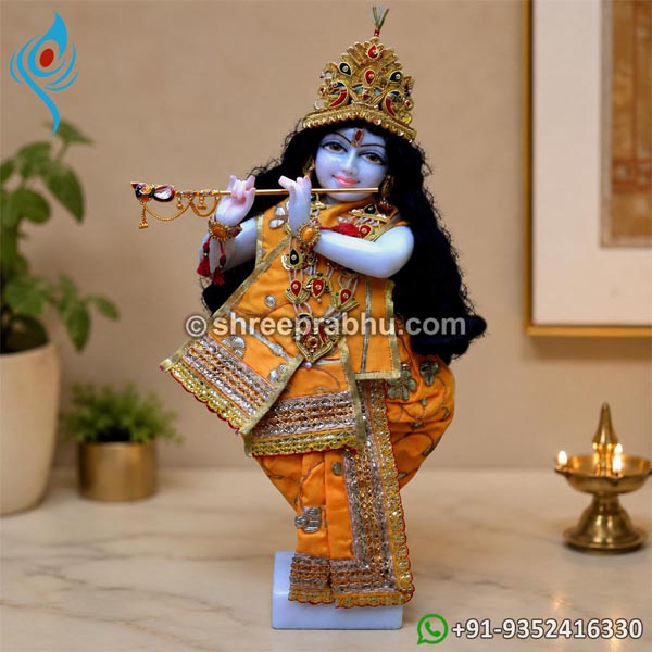 Marble Iskcon krishna statue