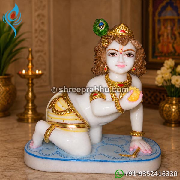 Marble Laddu gopal statue