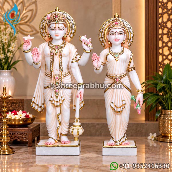 Marble Laxmi Narayan Murti for Temple