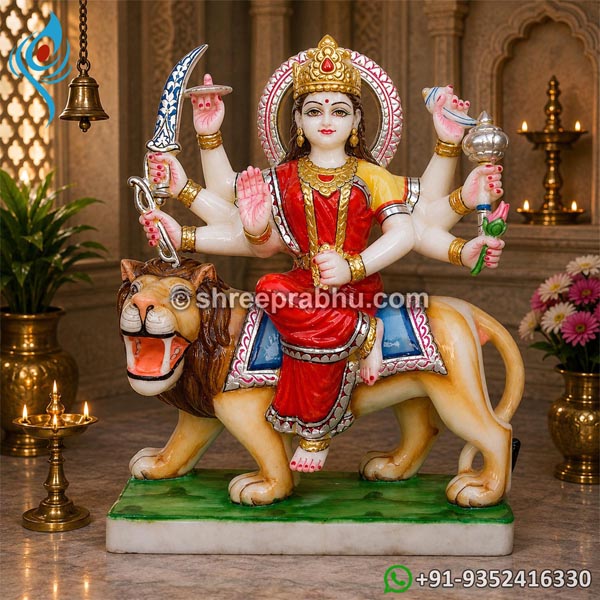 Marble Maa Sherawali Murti