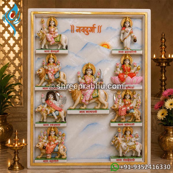 Marble Nav Durga Marble Murti