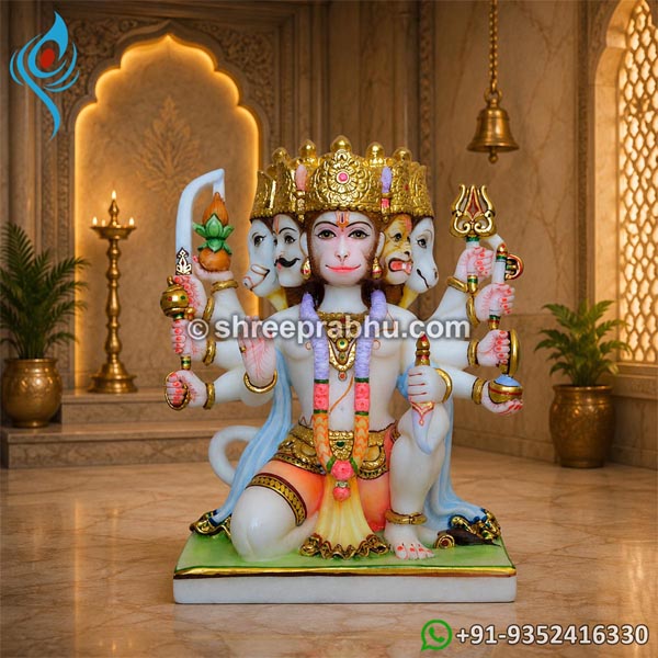 Marble Panchmukhi Hanuman Statue