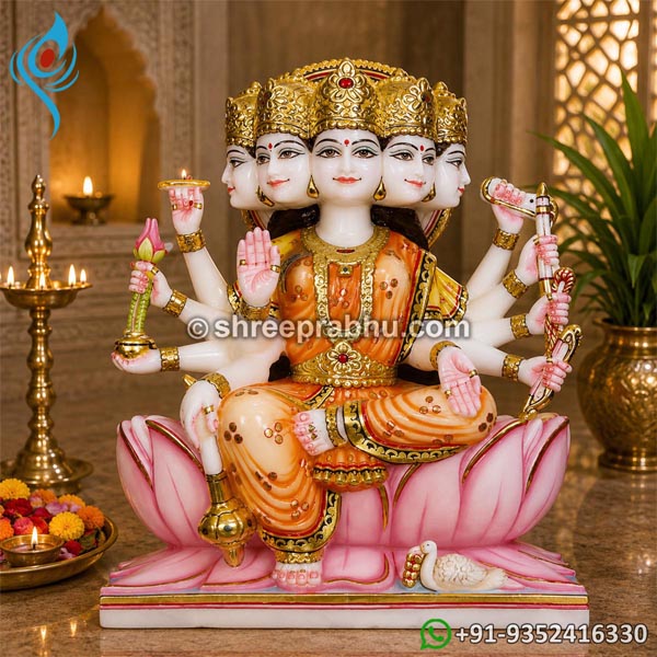 Marble Panchmukhi gayatri mata Murti
