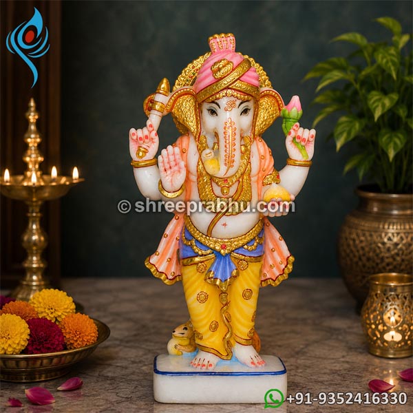 Marble Standing Ganesh Statue