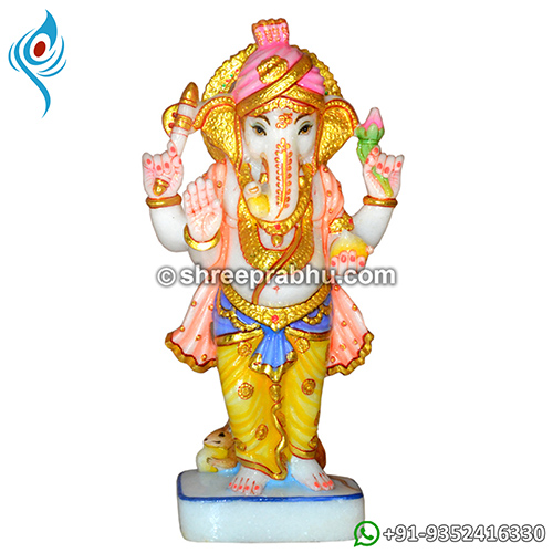 Marble Standing Ganesh Statue