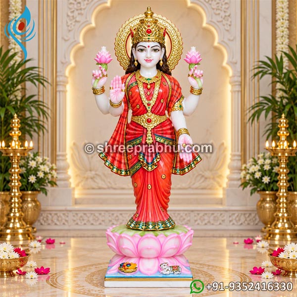 Marble Statue Of Goddess Lakshmi