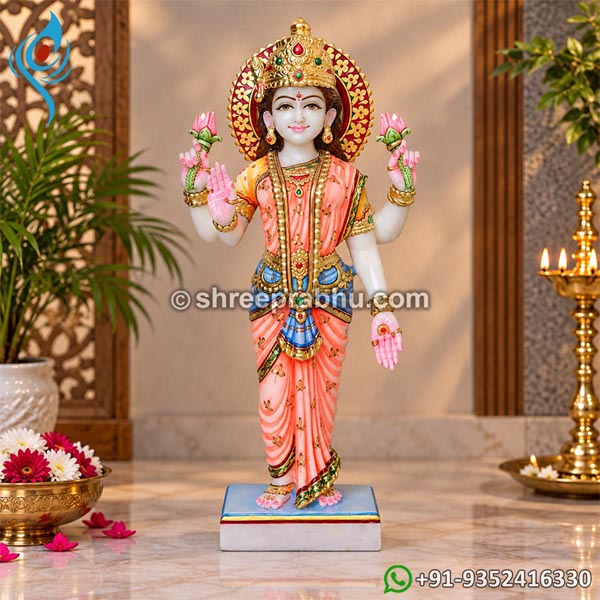 Marble Statue Of Lakshmiji In standing