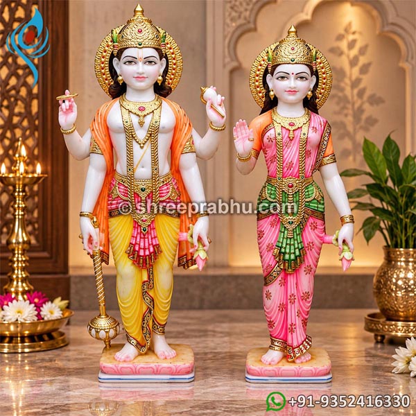 Marble Vishnu Laxmi Statues