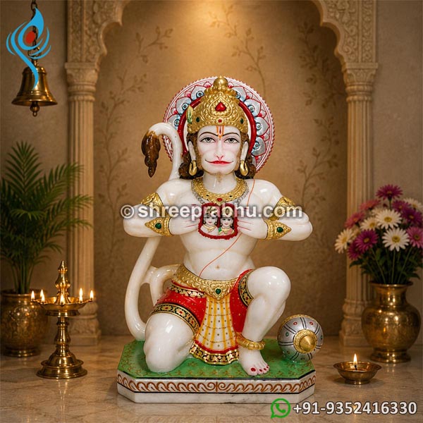 Marble hanuman Murti showing ram sita in chest