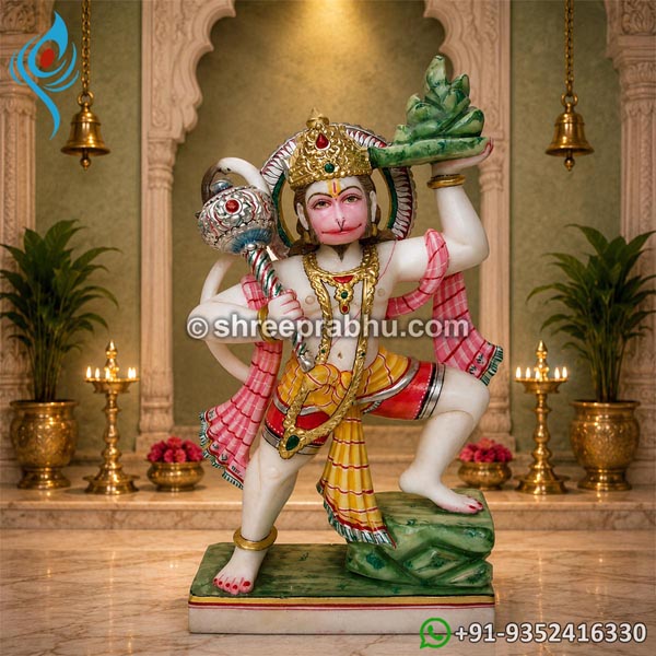 Marble hanuman statue with painting work