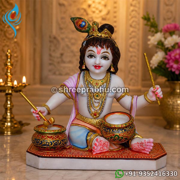 Marble makhan chor krishna Statue