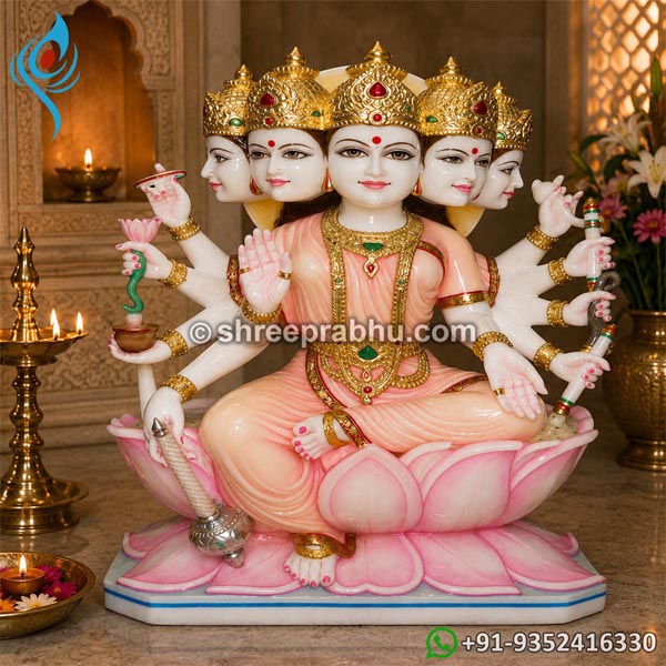 Marble panchmukhi gayatri mata moorti