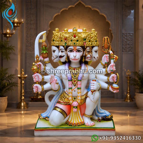 Marble panchmukhi hanuman statue