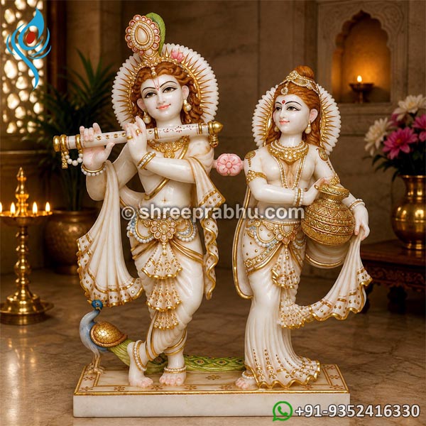 Marble radha krishna idol