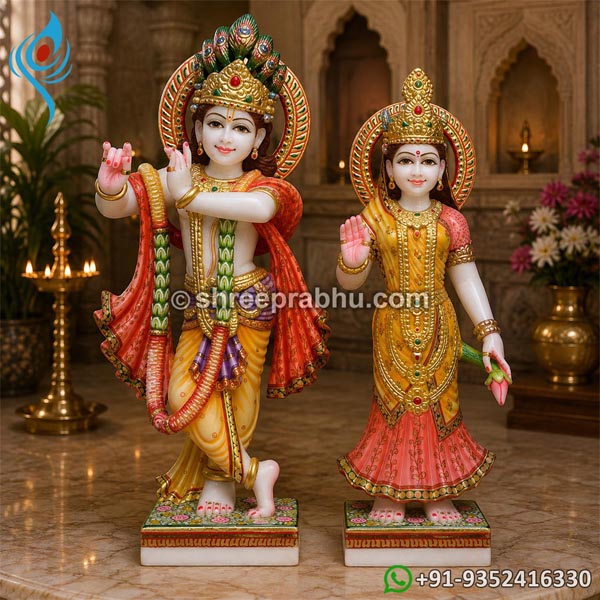 Marble radha krishna murti for home temple