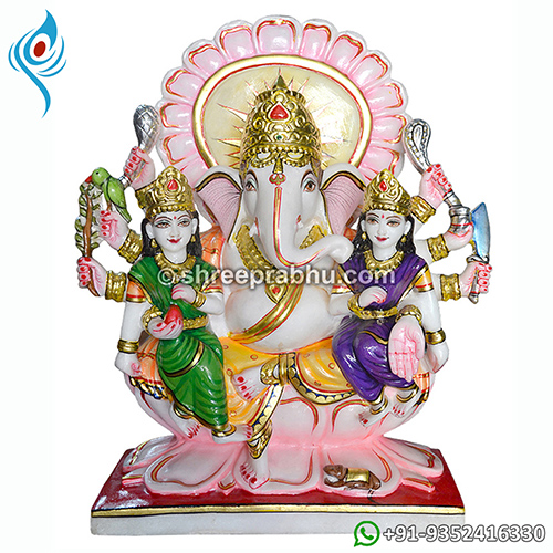 Marble ridhi sidhi ganesha Statue