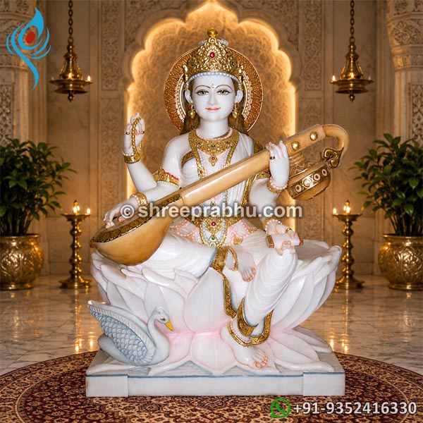 Marble saraswati idol
