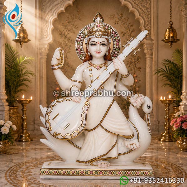 Marble saraswati idol