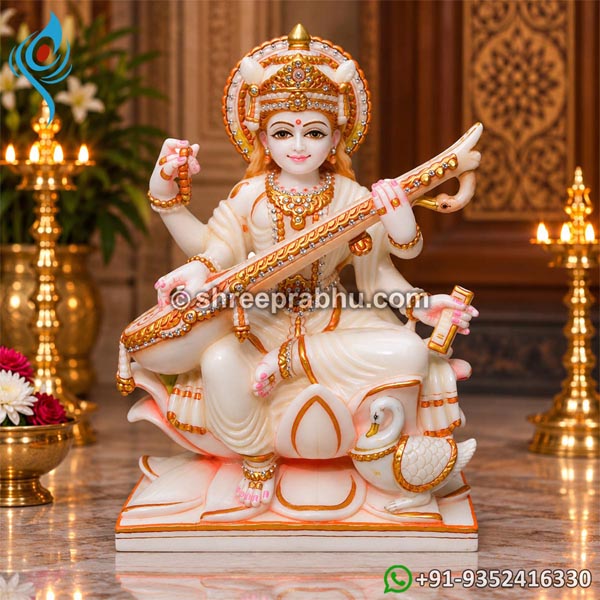 Marble saraswati idol