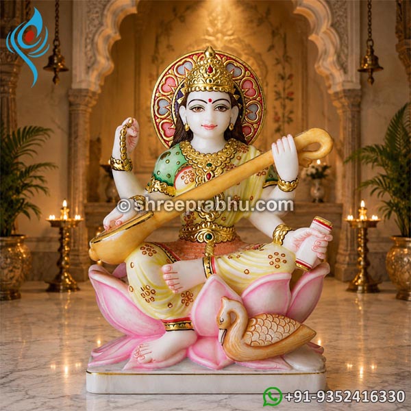 Marble saraswati murti