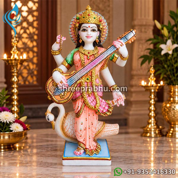 Marble saraswati murti