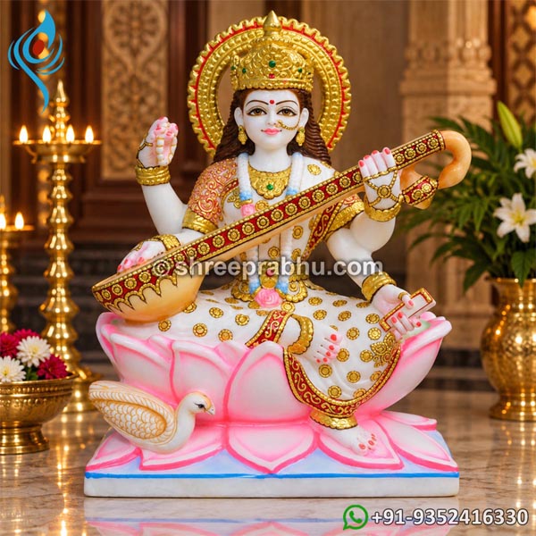 Marble saraswati statue