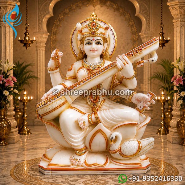 Marble saraswati statue