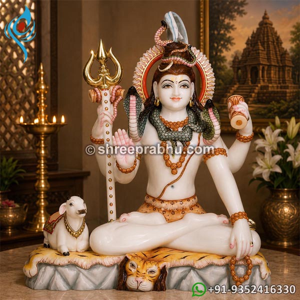 Marble shiv ji statue