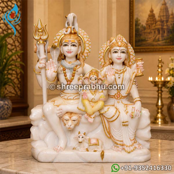 Marble shiv parivar murti