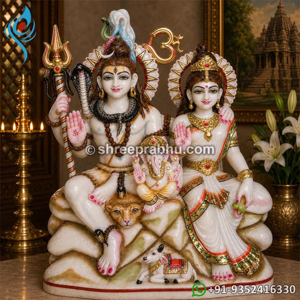 Marble shiv parivar murti