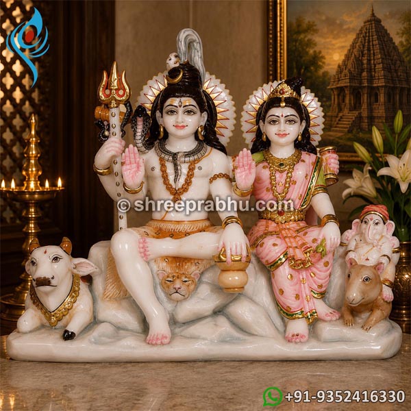 Marble shiv parivar murti
