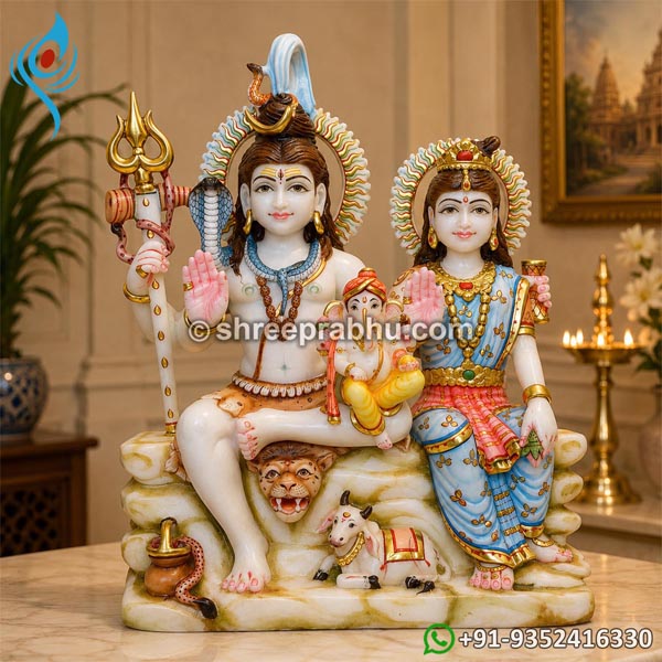 Marble shiv parivar statue