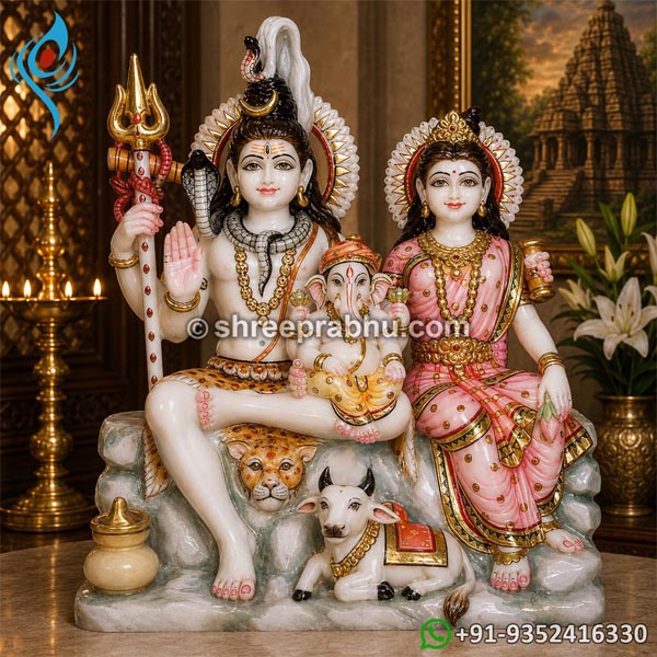 Marble shiv parivar statue
