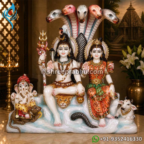 Marble shiv parvati murti