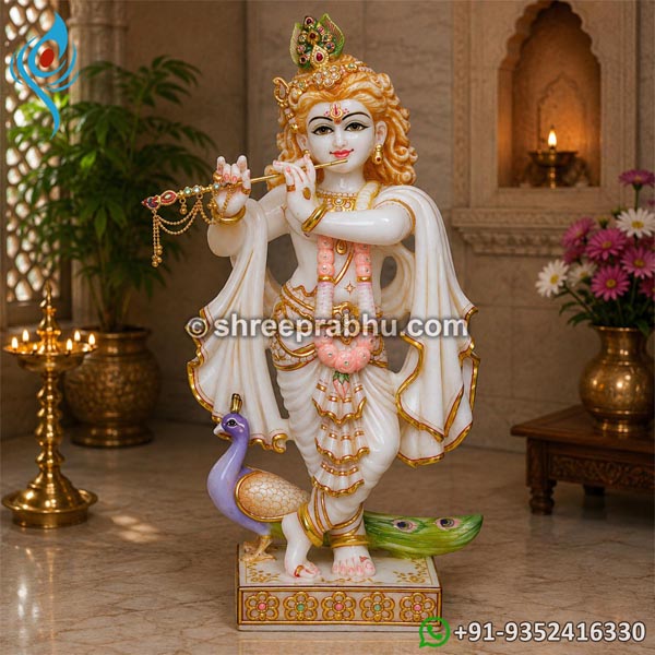 Marble shri krishna murti