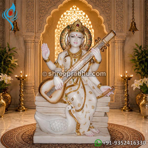 Marble statue of saraswati maa